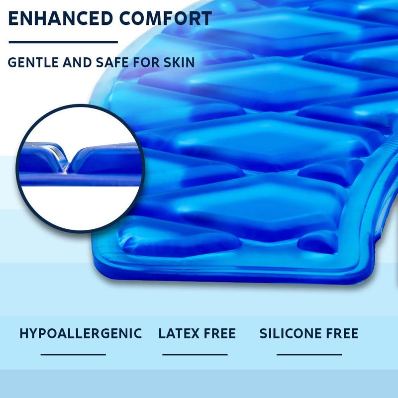 Morvat Gel Toilet Seat Cushion, Washable Padded Riser Cushion for Toilets & Commode Chair, Maximum Pain Relief Comfort & Support, Adhesive Raised Donut Pad for Elderly & Handicapped, Blue, Elongated - Image 3